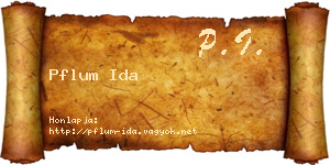 Pflum Ida névjegykártya